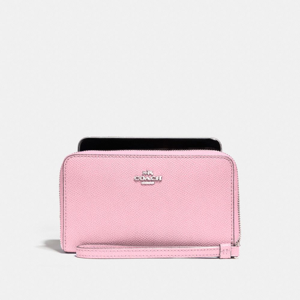 COACH F58053 PHONE WALLET SILVER/BLUSH-2