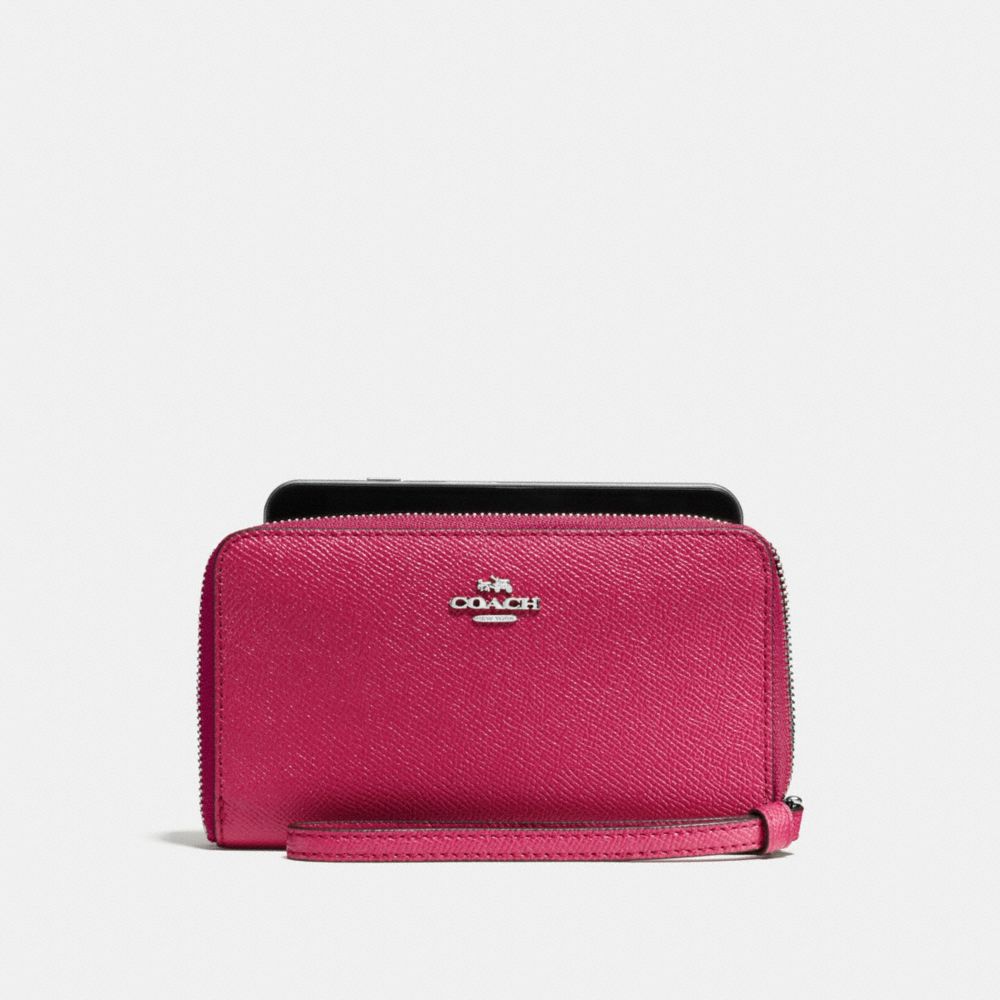 PHONE WALLET - SILVER/HOT PINK - COACH F58053
