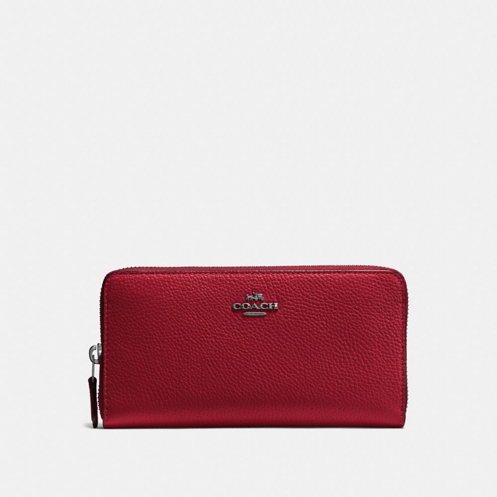 COACH F58059 ACCORDION ZIP WALLET CHERRY/DARK-GUNMETAL