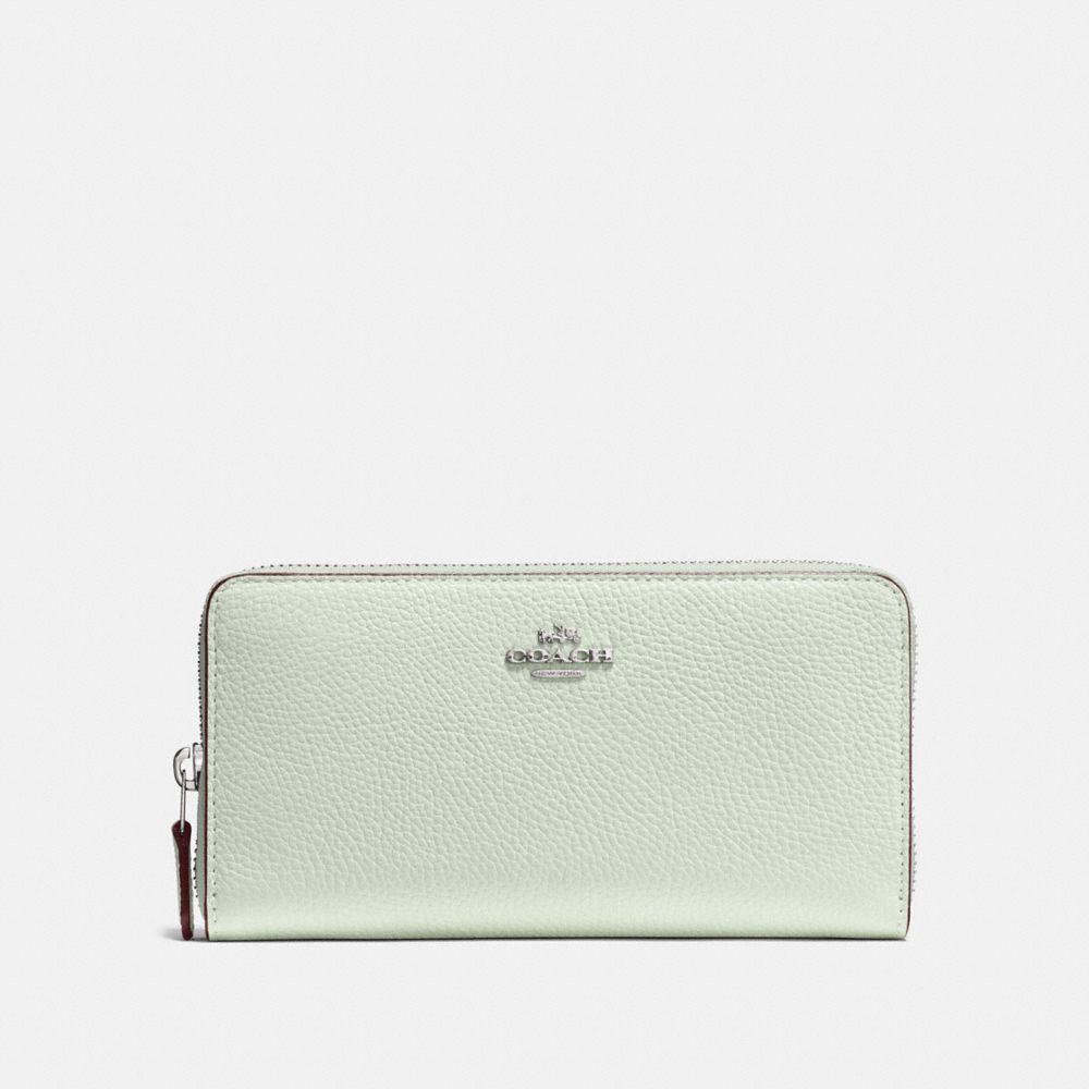 COACH F58059 ACCORDION ZIP WALLET PALE GREEN/SILVER