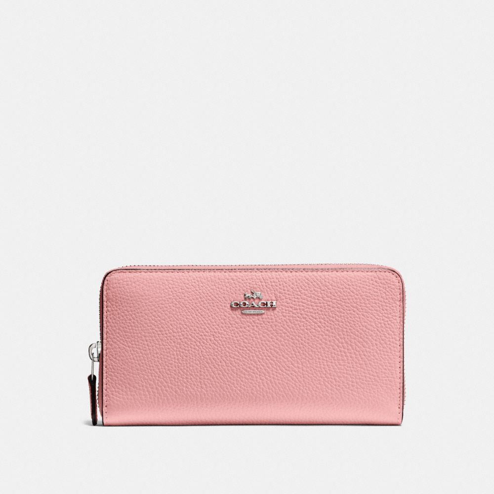 COACH ACCORDION ZIP WALLET - PEONY/SILVER - F58059