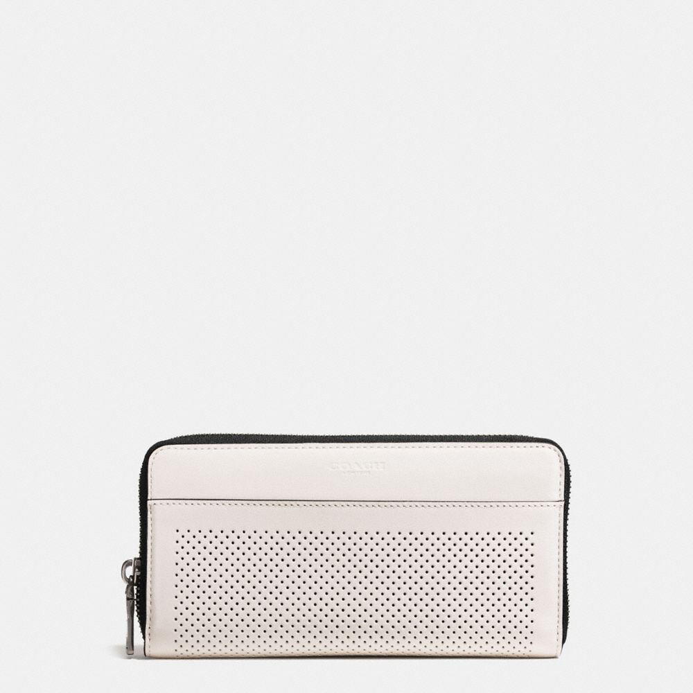 COACH F58104 Accordion Wallet In Perforated Leather CHALK/BLACK