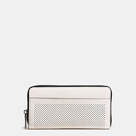COACH F58104 ACCORDION WALLET IN PERFORATED LEATHER CHALK/BLACK