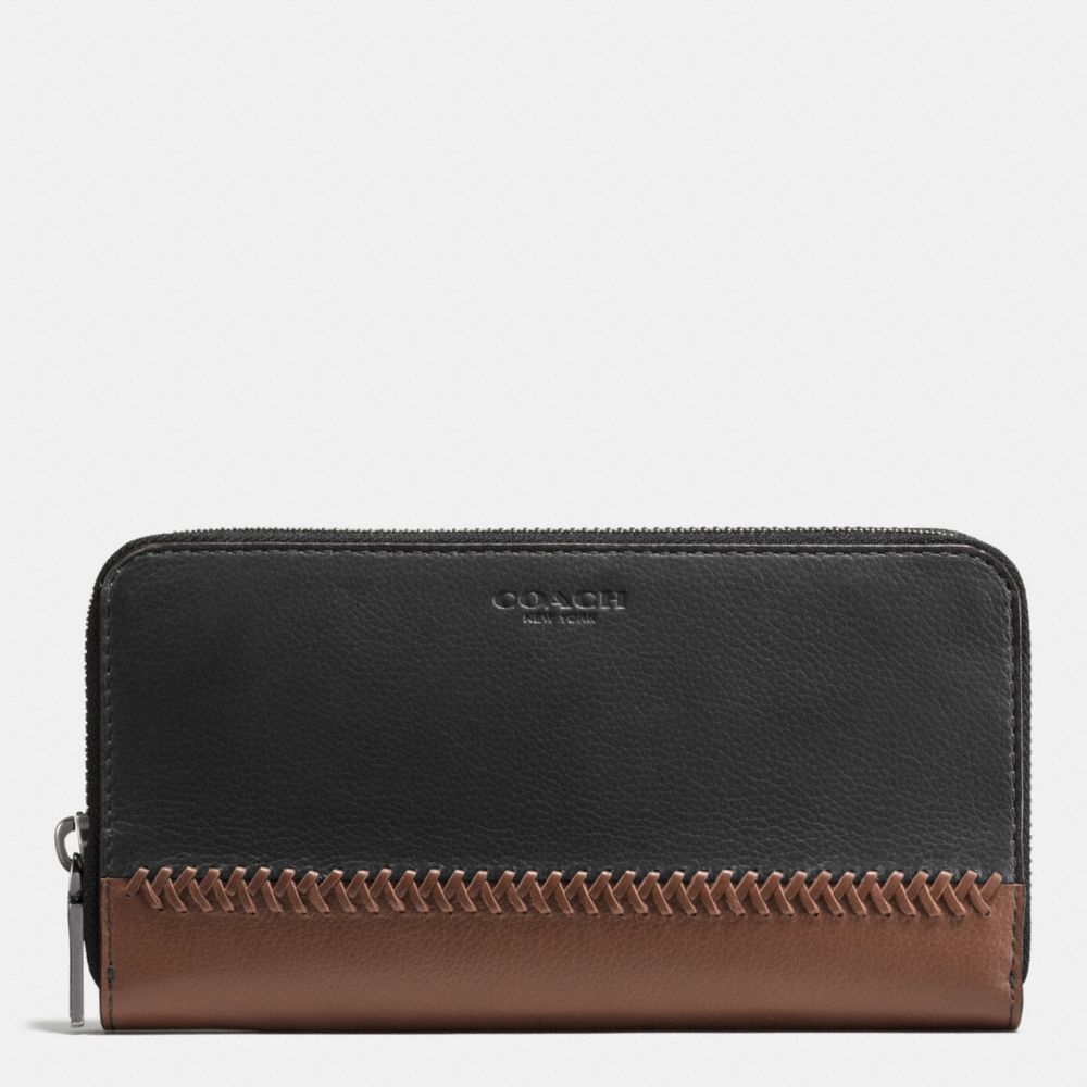 ACCORDION WALLET IN BASEBALL STITCH LEATHER - FOG/DARK SADDLE - COACH F58105