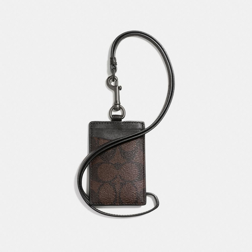 ID LANYARD IN SIGNATURE - COACH f58106 - MAHOGANY/BROWN