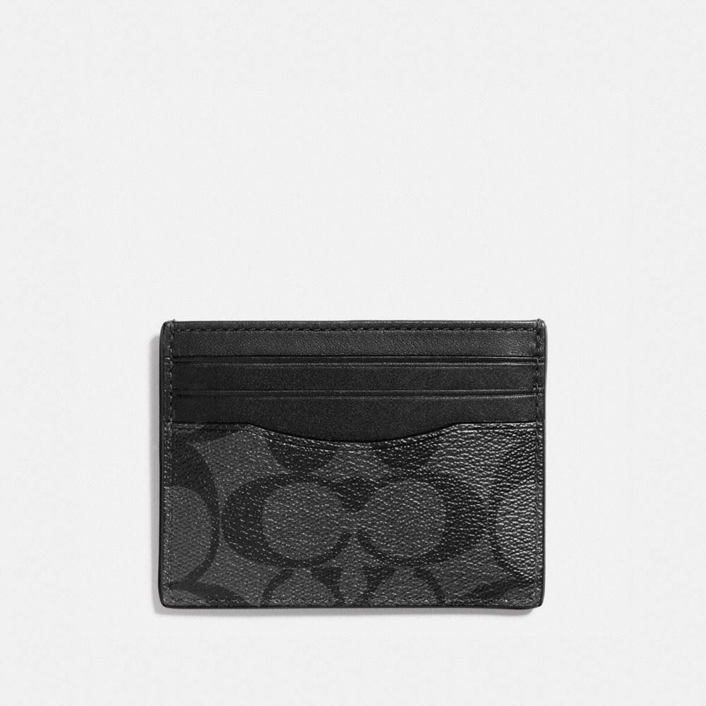 COACH f58110 SLIM CARD CASE CHARCOAL/BLACK