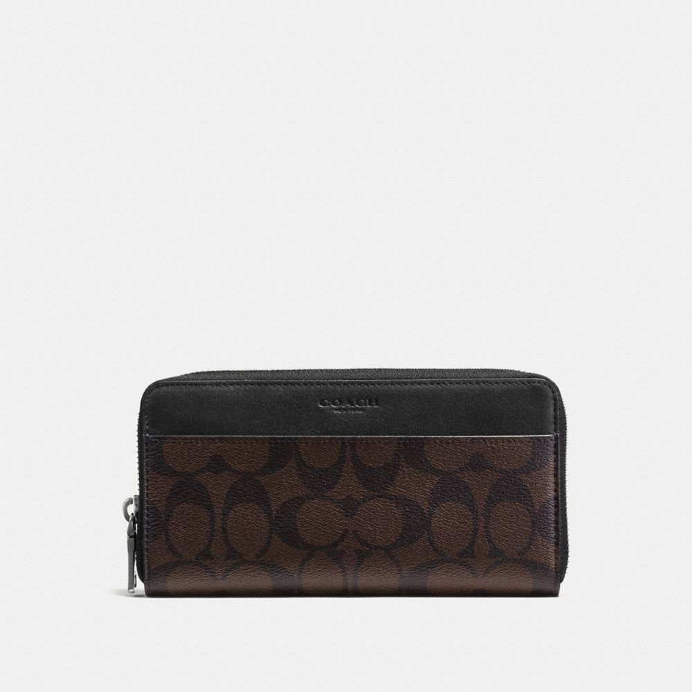 COACH F58112 Accordion Wallet In Signature MAHOGANY/BROWN