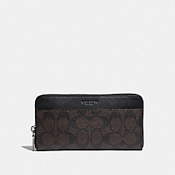 COACH F58112 - ACCORDION WALLET IN SIGNATURE CANVAS MAHOGANY/BLACK/BLACK ANTIQUE NICKEL