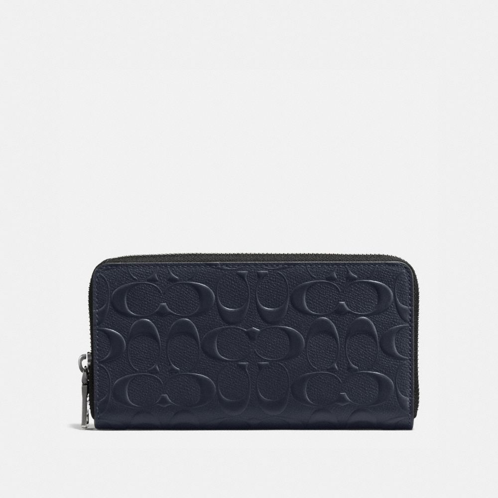 COACH F58113 ACCORDION WALLET IN SIGNATURE LEATHER MIDNIGHT NAVY