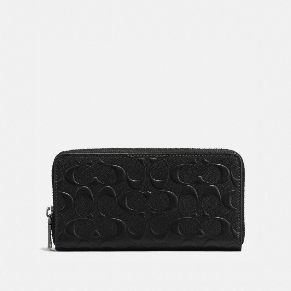 ACCORDION WALLET IN SIGNATURE LEATHER - BLACK - COACH F58113