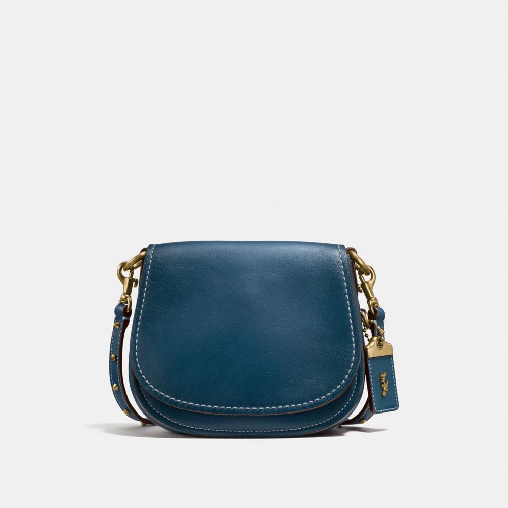 COACH f58120 SADDLE 17 DARK DENIM/OLD BRASS