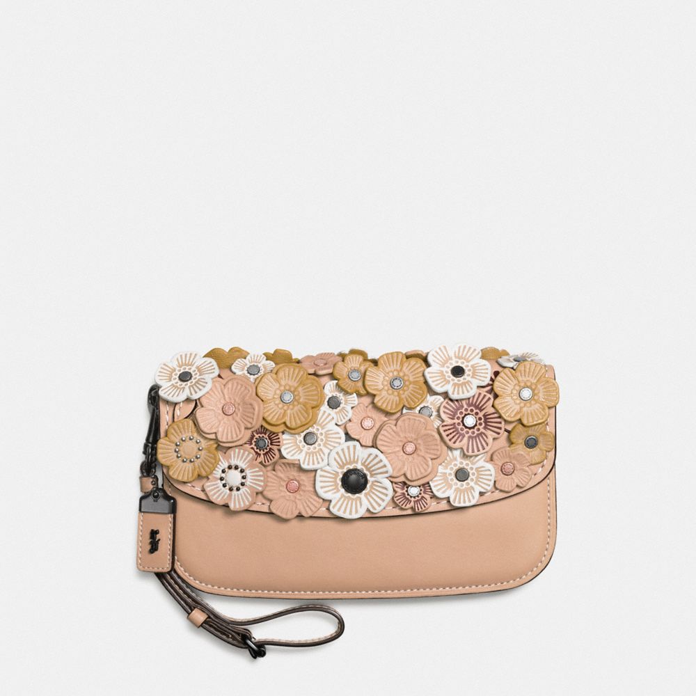 COACH F58181 Clutch With Tea Rose BEECHWOOD/BLACK COPPER