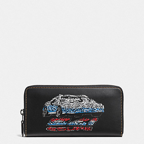 COACH Accordion Zip Wallet With Car - BLACK COPPER/BLACK - F58183