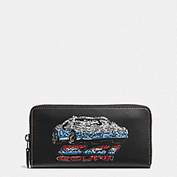 COACH Accordion Zip Wallet With Car - BLACK COPPER/BLACK - F58183