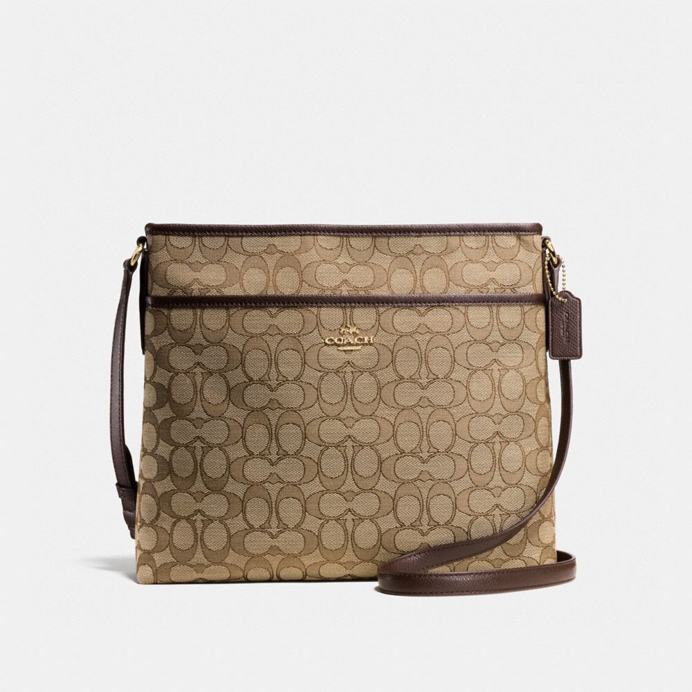 FILE BAG - COACH f58285 - KHAKI/BROWN/IMITATION GOLD