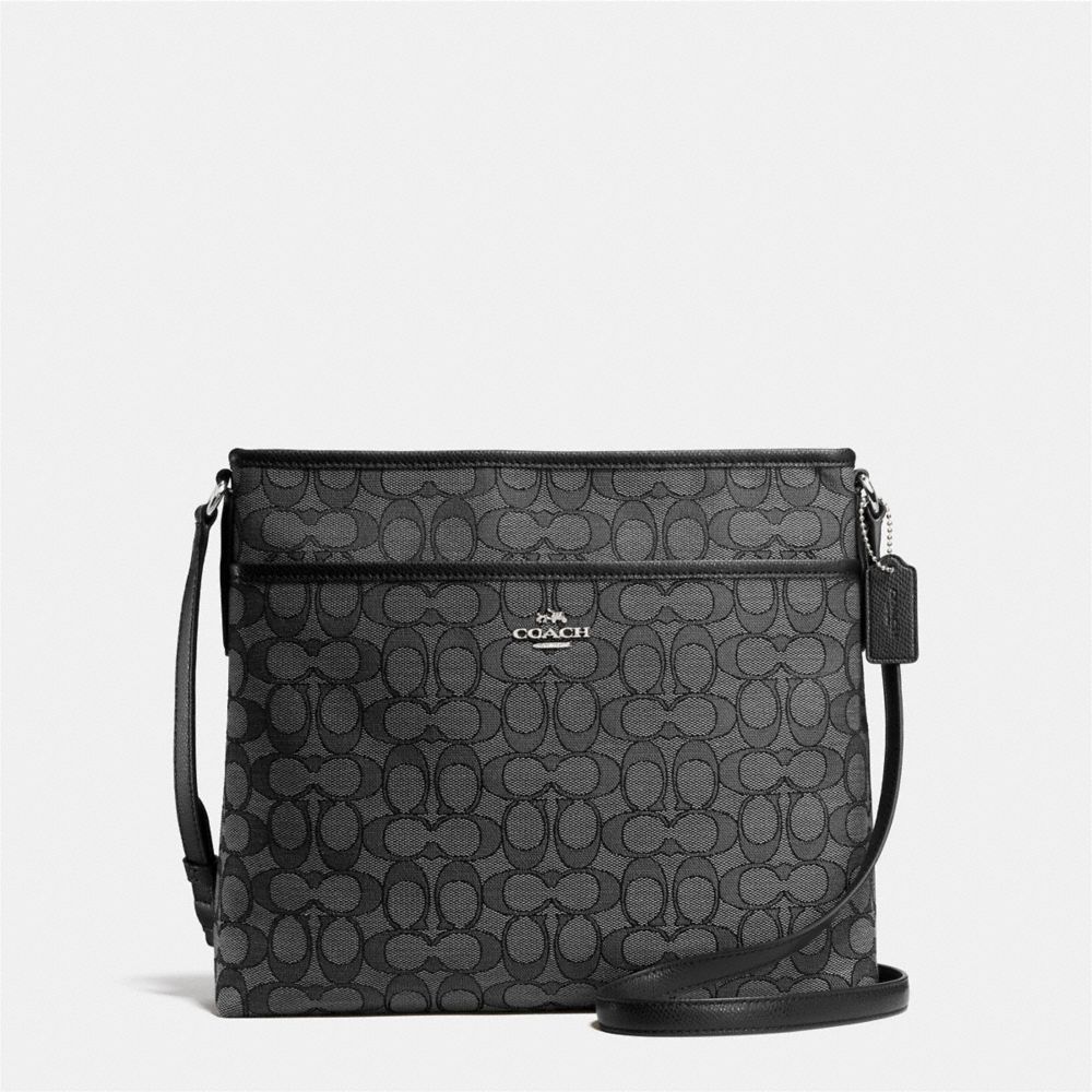 FILE BAG IN OUTLINE SIGNATURE - SILVER/BLACK SMOKE/BLACK - COACH F58285