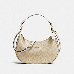 EAST/WEST HARLEY HOBO IN SIGNATURE COATED CANVAS - COACH f58288 - IMITATION GOLD/LIGHT KHAKI