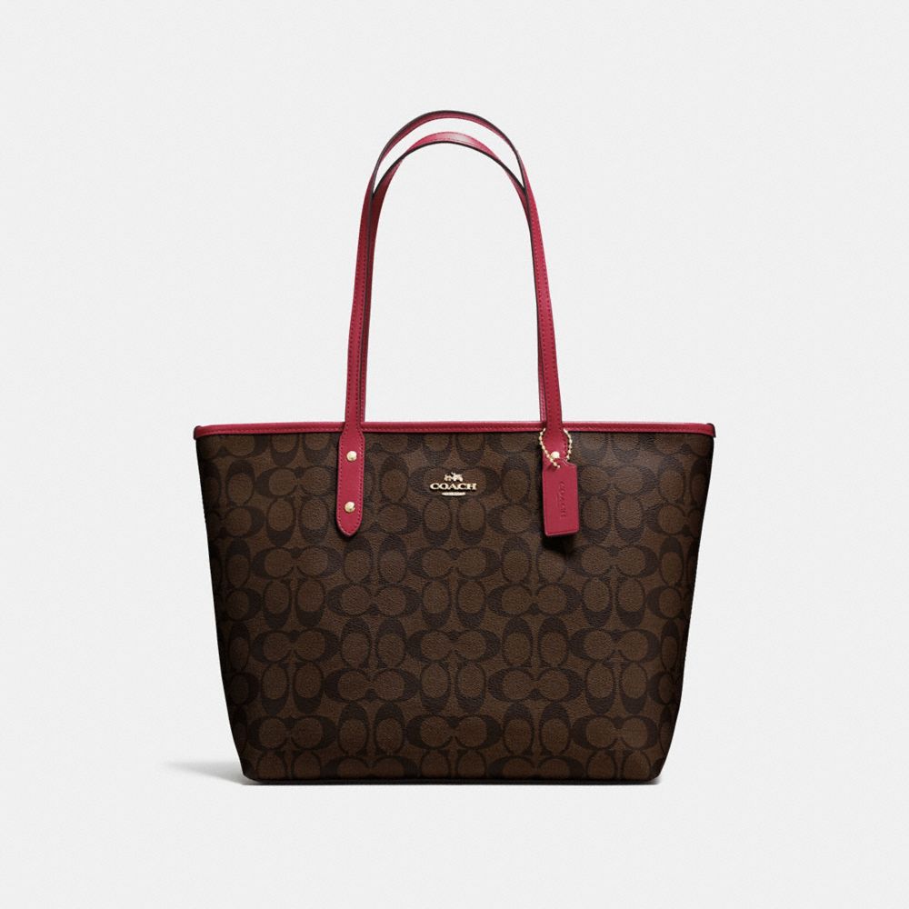 COACH F58292 - CITY ZIP TOTE IN SIGNATURE CANVAS IMNM4