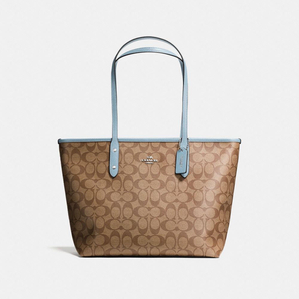 coach zip tote signature