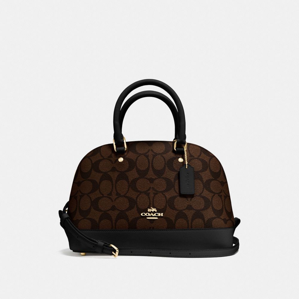 COACH F58295 MINI SIERRA SATCHEL BROWN/BLACK/IMITATION-GOLD