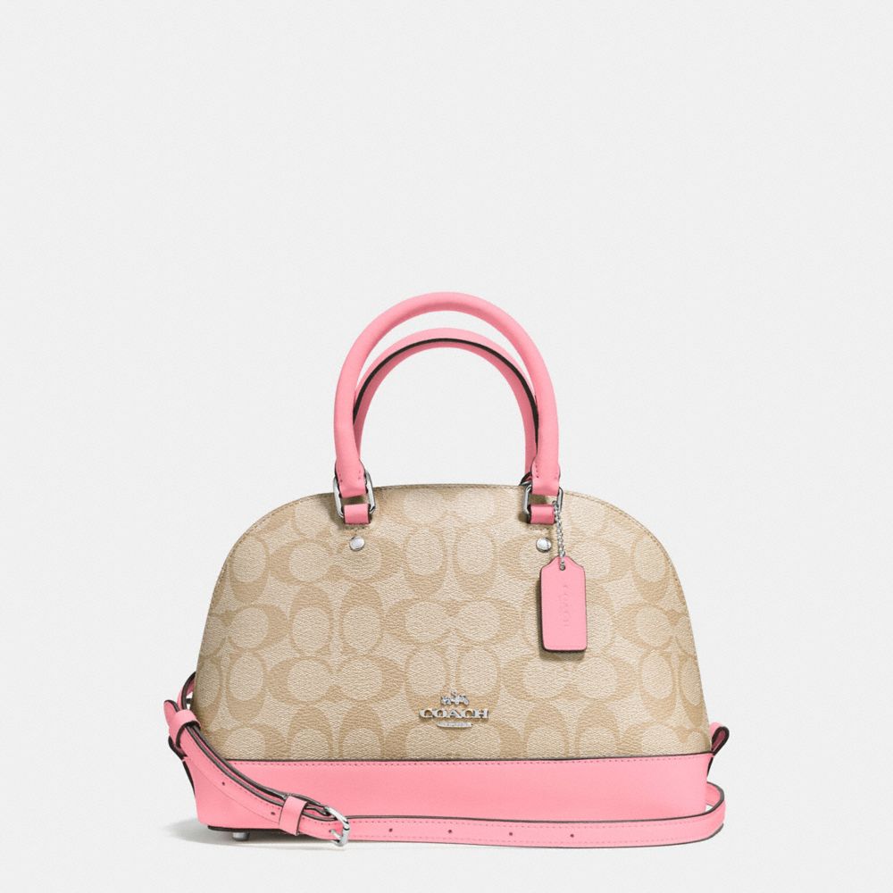 MINI SIERRA SATCHEL IN SIGNATURE - SILVER/LIGHT KHAKI/BLUSH - COACH F58295