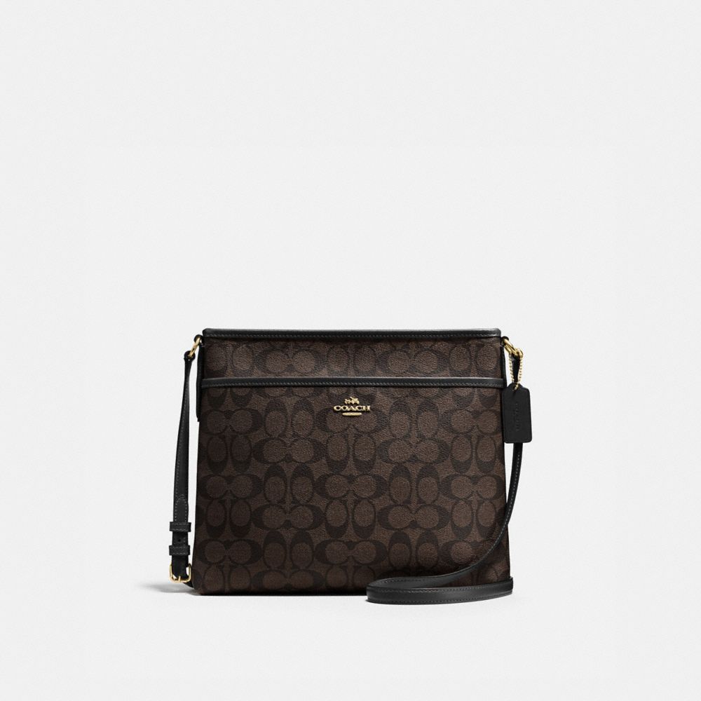 FILE BAG IN SIGNATURE - COACH f58297 - IMITATION  GOLD/BROWN/BLACK