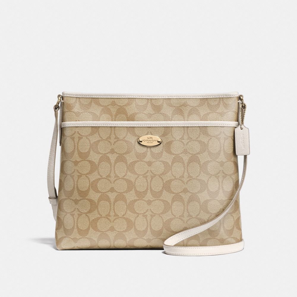 COACH FILE BAG IN SIGNATURE CANVAS - LIGHT KHAKI/CHALK/LIGHT GOLD - F58297