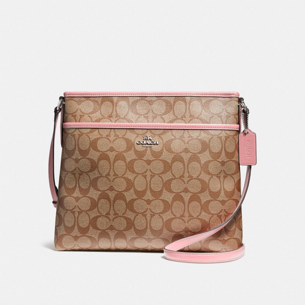 COACH F58297 FILE BAG SILVER/KHAKI-BLUSH-2