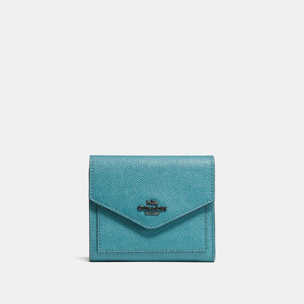 COACH F58298 - SMALL WALLET OCEAN/DARK GUNMETAL