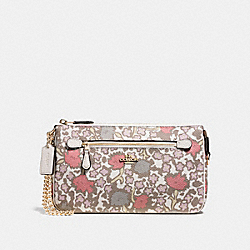 NOLITA WRISTLET 24 IN YANKEE FLORAL PRINT COATED CANAVAS - f58302 - LIGHT GOLD/BEECHWOOD YANKEE FLORAL