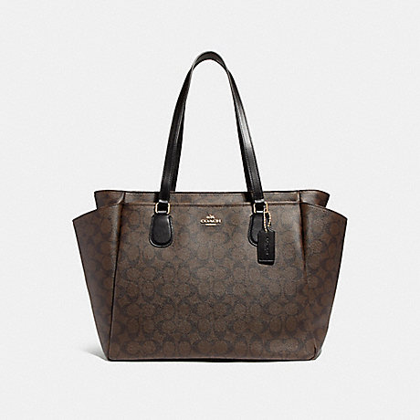 COACH BABY BAG IN SIGNATURE CANVAS - BROWN/BLACK/IMITATION GOLD - F58306