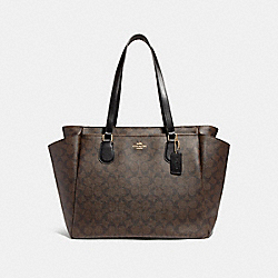 COACH F58306 Baby Bag In Signature Canvas BROWN/BLACK/IMITATION GOLD