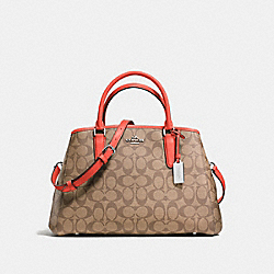 SMALL MARGOT CARRYALL IN SIGNATURE COATED CANVAS - COACH f58310 - SILVER/KHAKI
