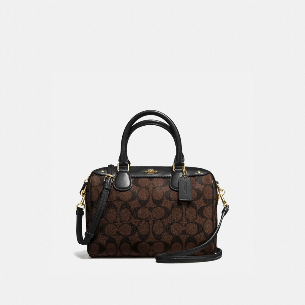 COACH MINI BENNETT SATCHEL - BROWN/BLACK/IMITATION GOLD - F58312