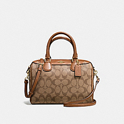 MINI BENNETT SATCHEL IN SIGNATURE COATED CANVAS - COACH f58312 - LIGHT GOLD/KHAKI