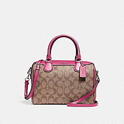 MINI BENNETT SATCHEL - SILVER/KHAKI/MAGENTA - COACH F58312