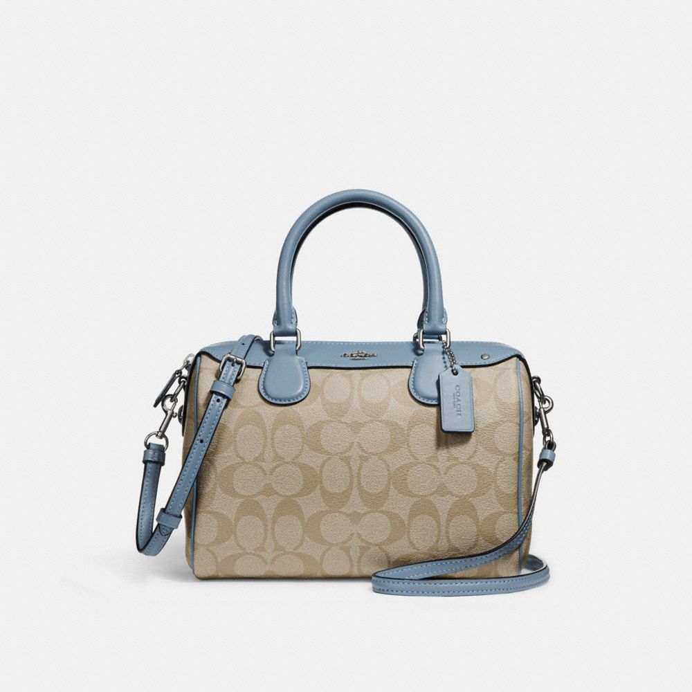 COACH MINI BENNETT SATCHEL - LIGHT KHAKI/POOL/SILVER - f58312