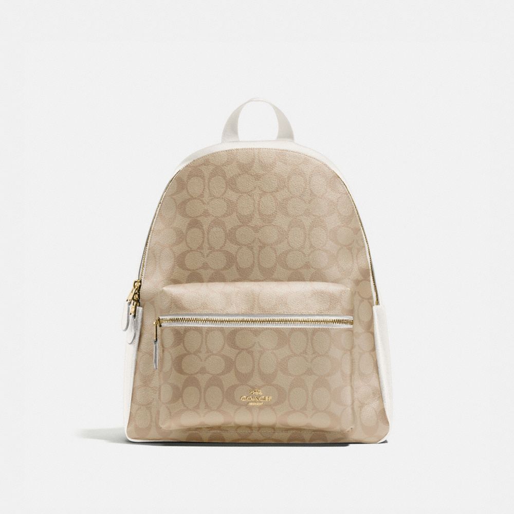 COACH F58314 - CHARLIE BACKPACK IN SIGNATURE CANVAS IM/LIGHT KHAKI CHALK