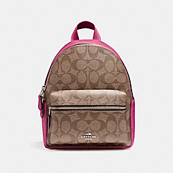 MINI CHARLIE BACKPACK - SILVER/KHAKI/MAGENTA - COACH F58315