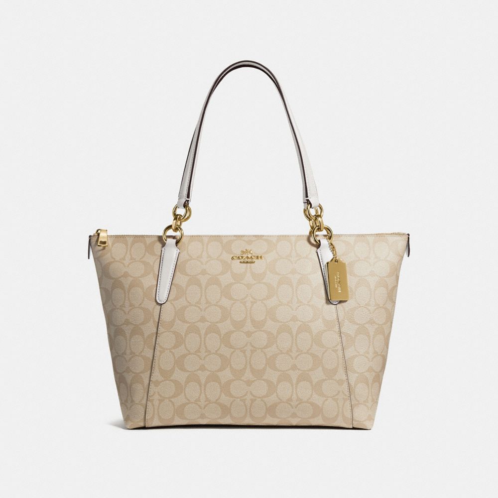 COACH F58318 - AVA TOTE IN SIGNATURE CANVAS LIGHT KHAKI/CHALK/LIGHT GOLD