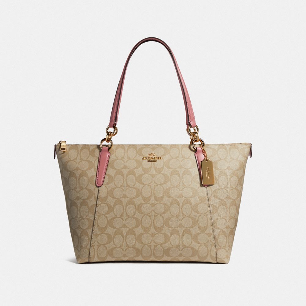 COACH F58318 - AVA TOTE LIGHT KHAKI/VINTAGE PINK/IMITATION GOLD