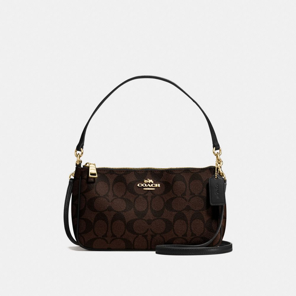 COACH f58321 TOP HANDLE POUCH IMITATION GOLD/BROWN