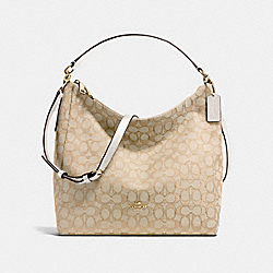 COACH F58327 Celeste Convertible Hobo In Outline Signature IMITATION GOLD/LIGHT KHAKI/CHALK