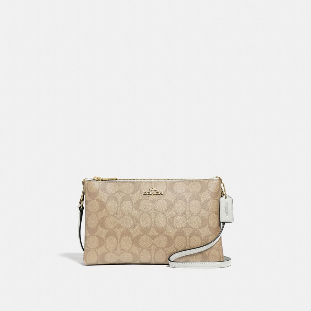 COACH F58328 LYLA CROSSBODY IN SIGNATURE CANVAS IM/LIGHT-KHAKI-CHALK