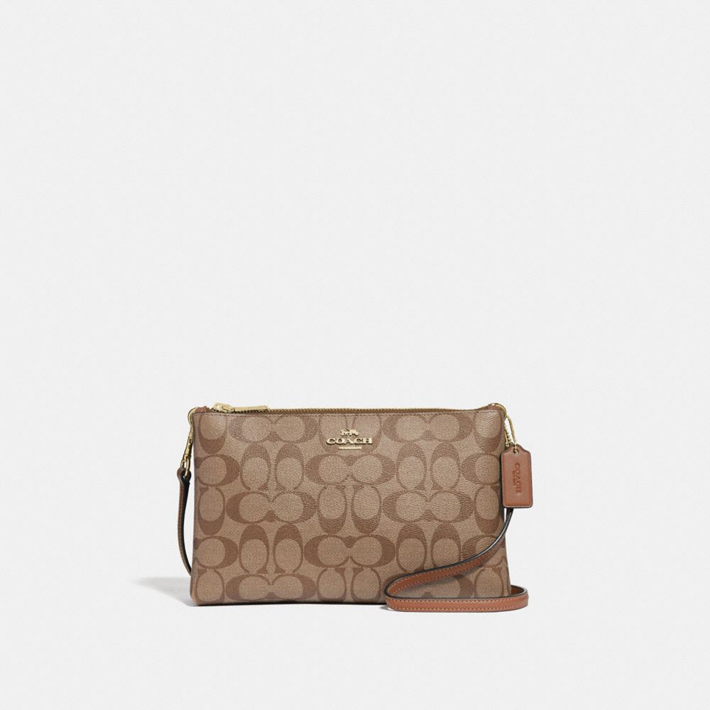 LYLA CROSSBODY IN SIGNATURE CANVAS - F58328 - IM/KHAKI SADDLE 2