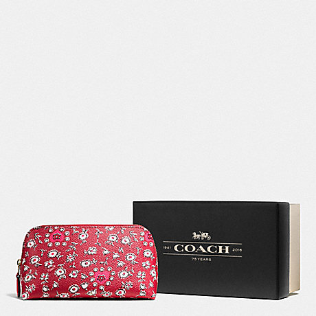 COACH BOXED COSMETIC CASE 17 IN WILD HEARTS PRINT COATED CANVAS - LI/WILD HEARTS RED MULTI - F58368