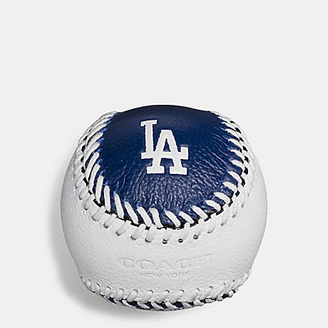 COACH MLB BASEBALL PAPERWEIGHT IN SMOOTH CALF LEATHER - LA DODGERS - f58377