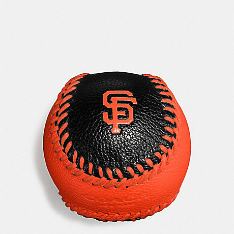 COACH f58377 MLB BASEBALL PAPERWEIGHT IN SMOOTH CALF LEATHER SF GIANTS