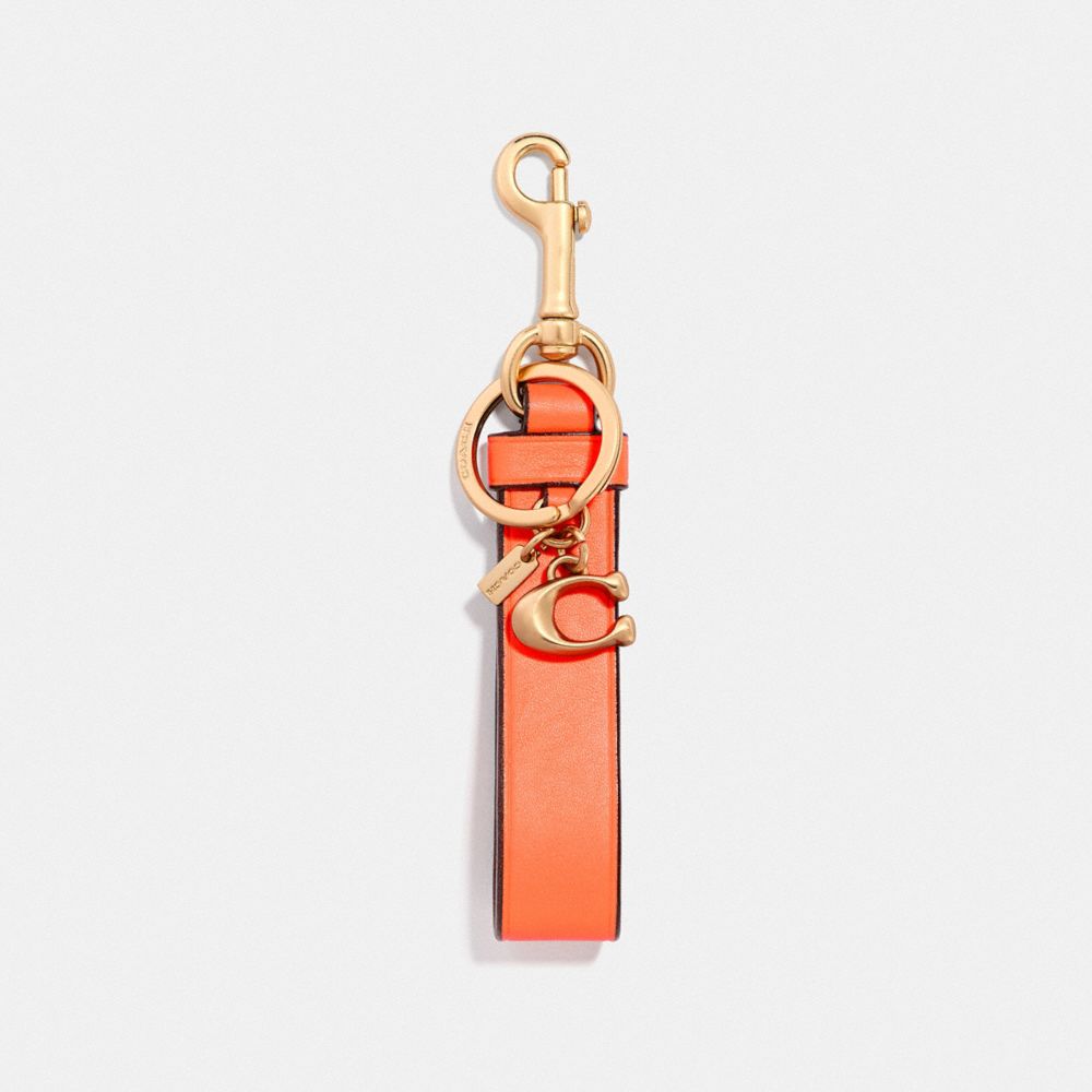 CHARM LOOP BAG CHARM - NEON ORANGE/GOLD - COACH F58502