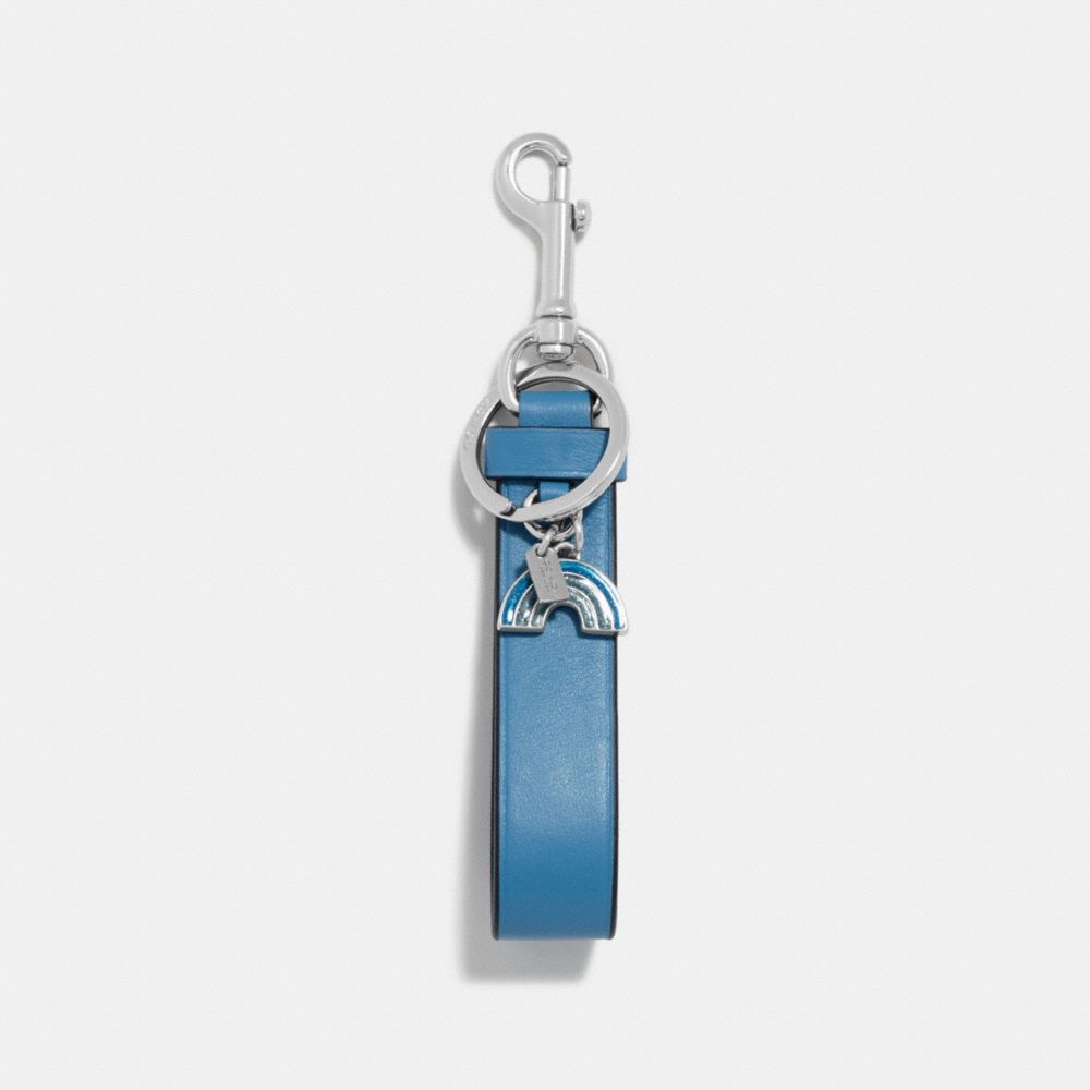 COACH F58502 Charm Loop Bag Charm BRIGHT BLUE/SILVER